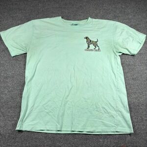 Alvins Island Shirt Mens XL Orange Beach Alabama Camo Dog Graphic Mint Green